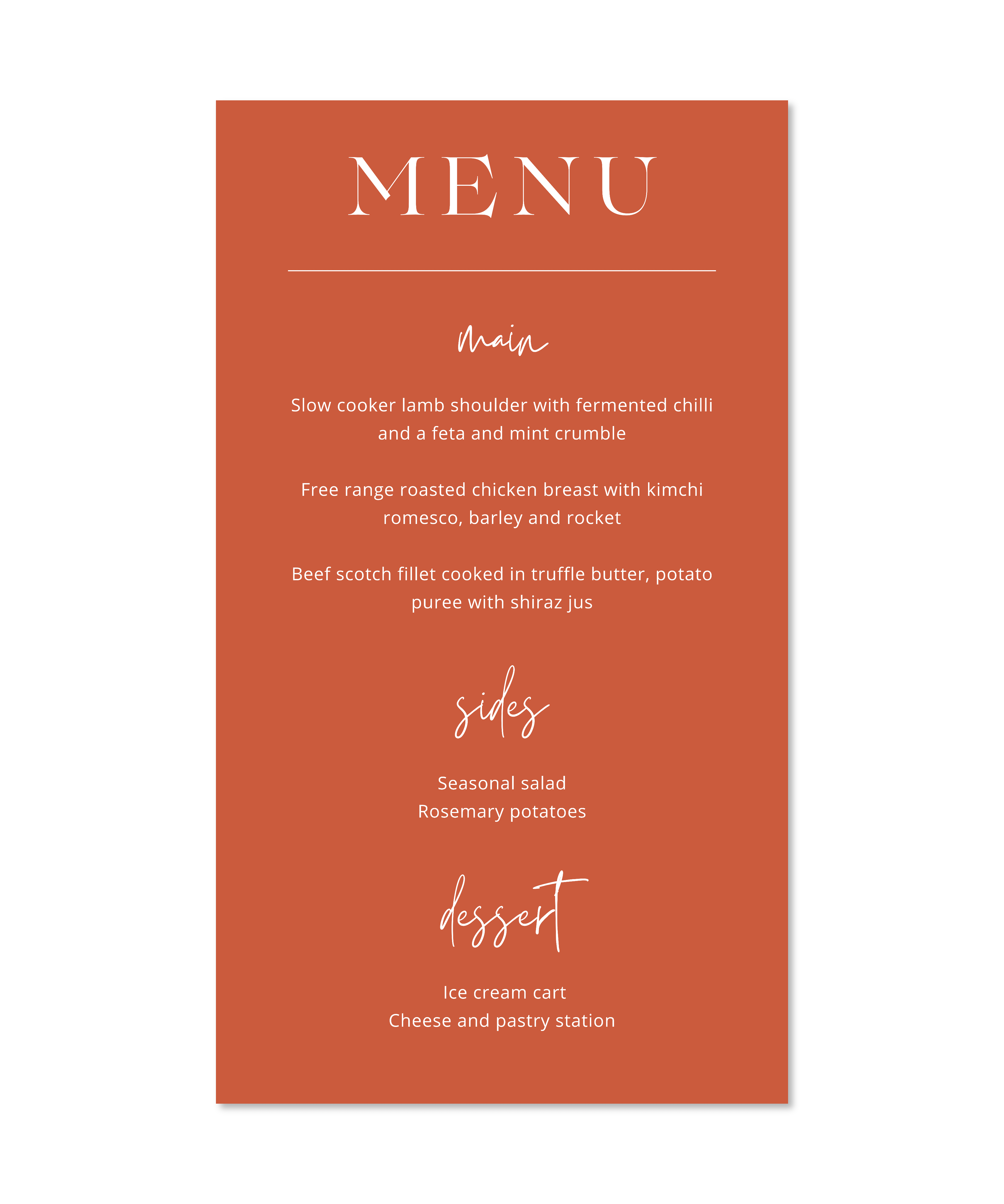 TERRA MENUS