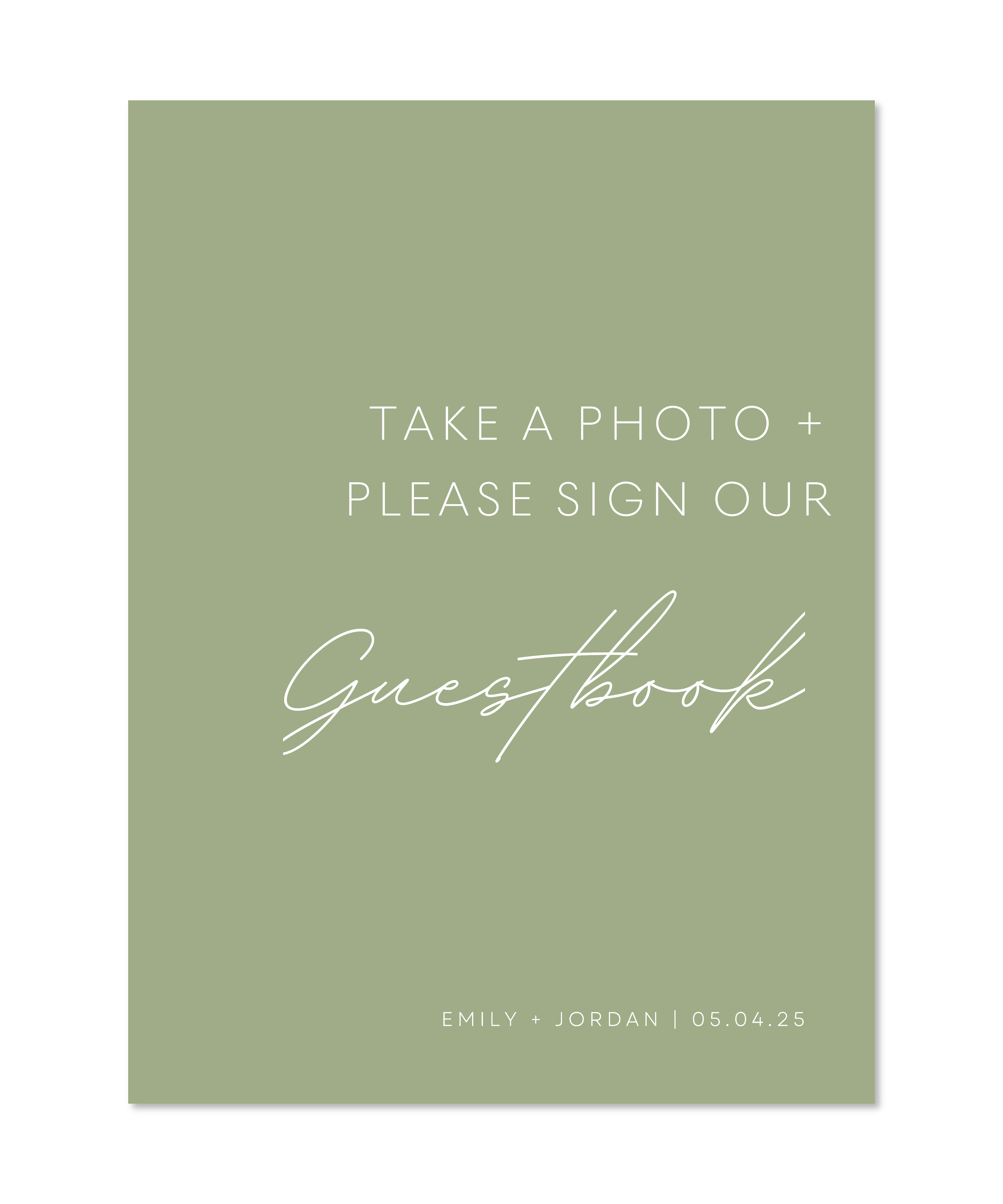 OLIVE GUESTBOOK SIGN