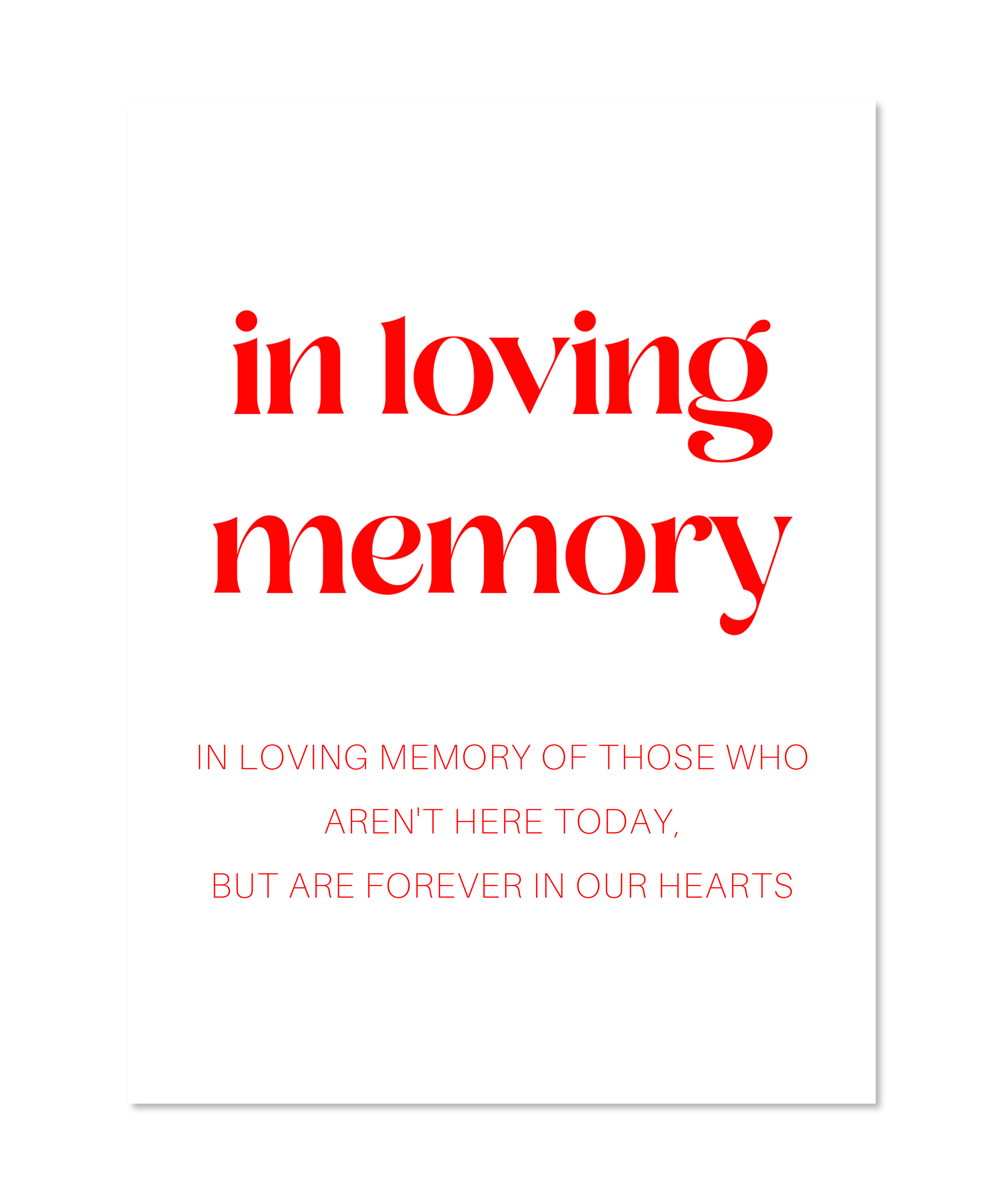 LOVELY IN LOVING MEMORY