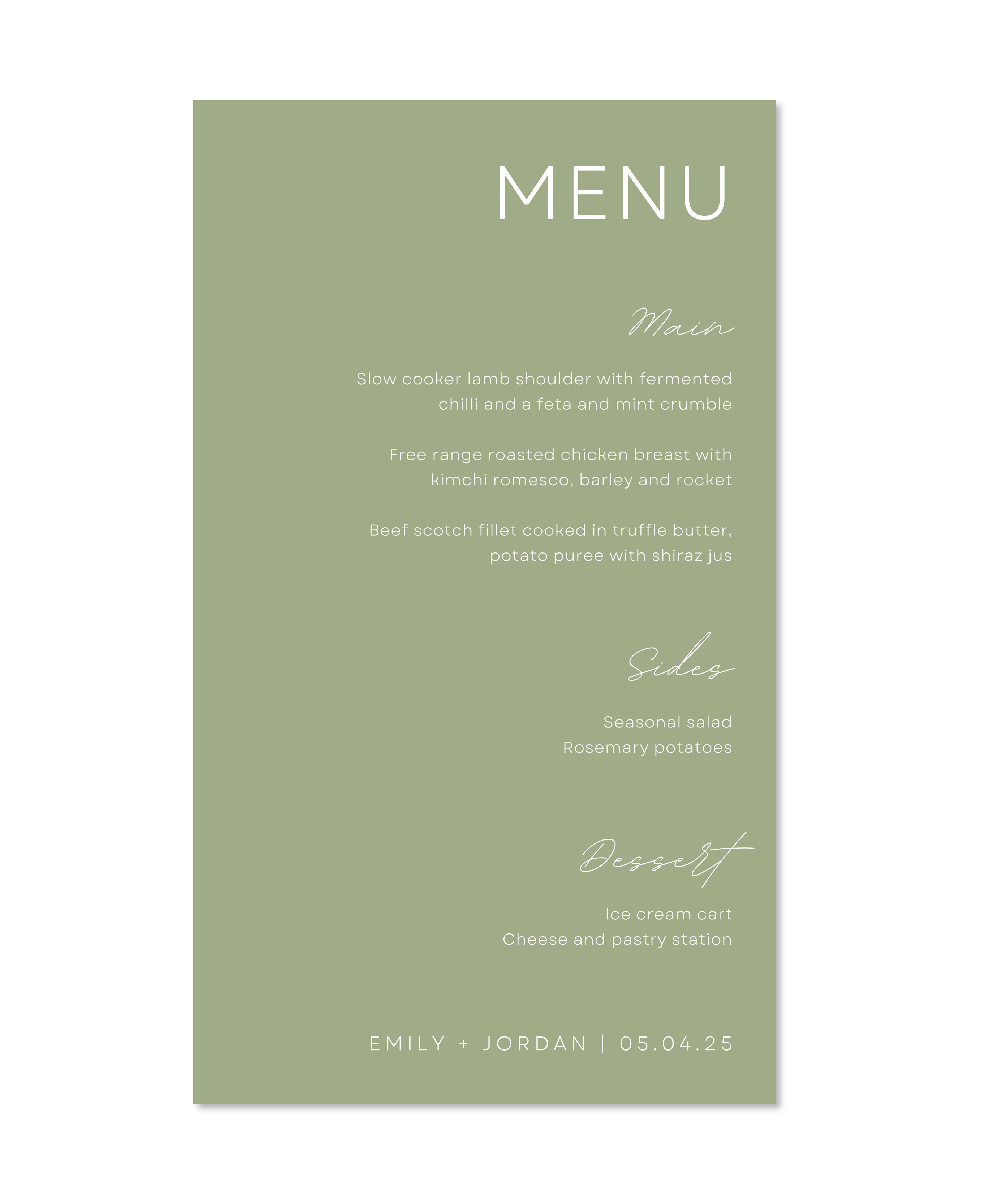 OLIVE MENUS
