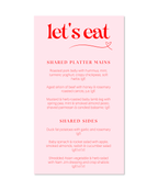 LOVELY MENUS