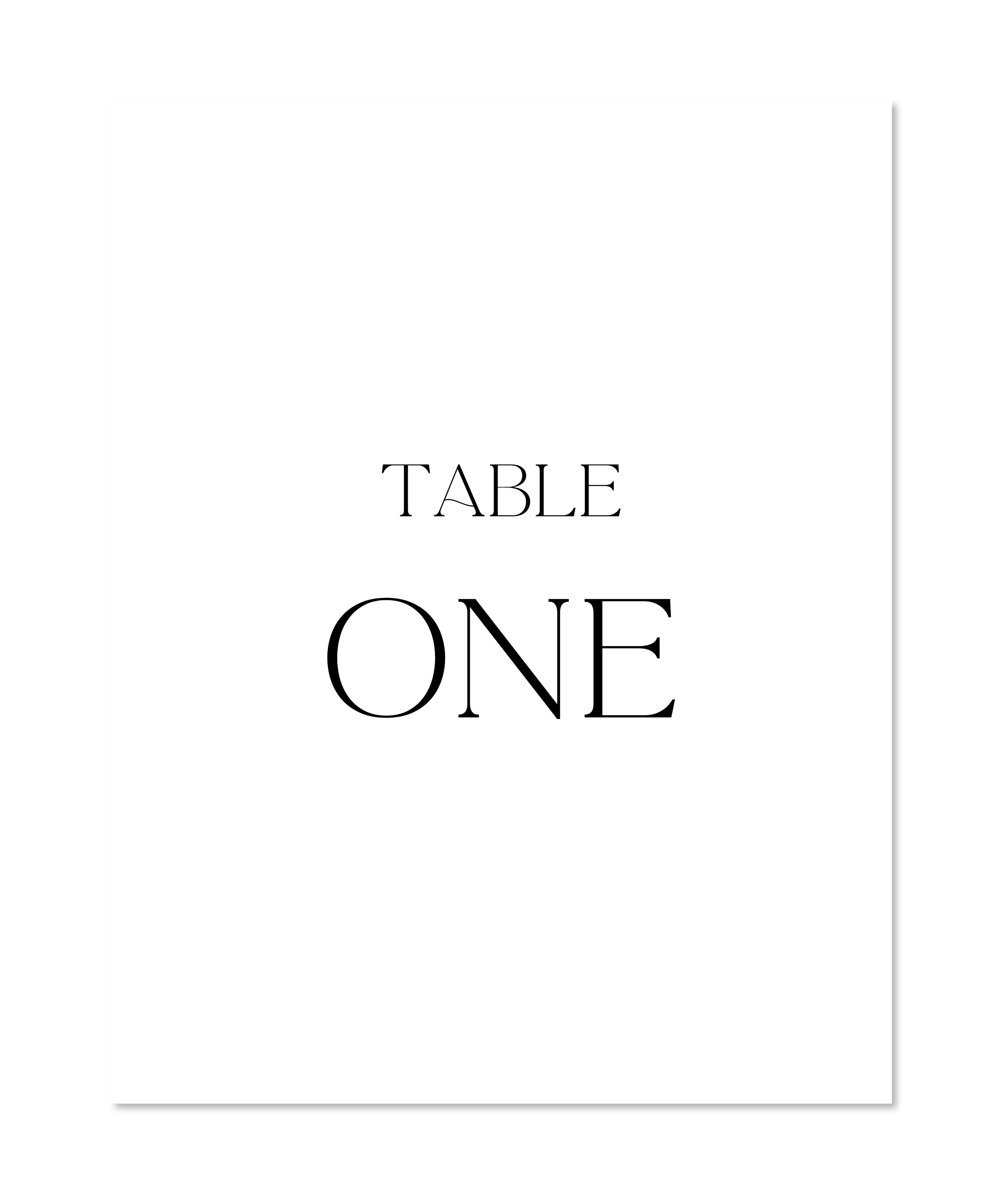 LUXE TABLE NUMBERS