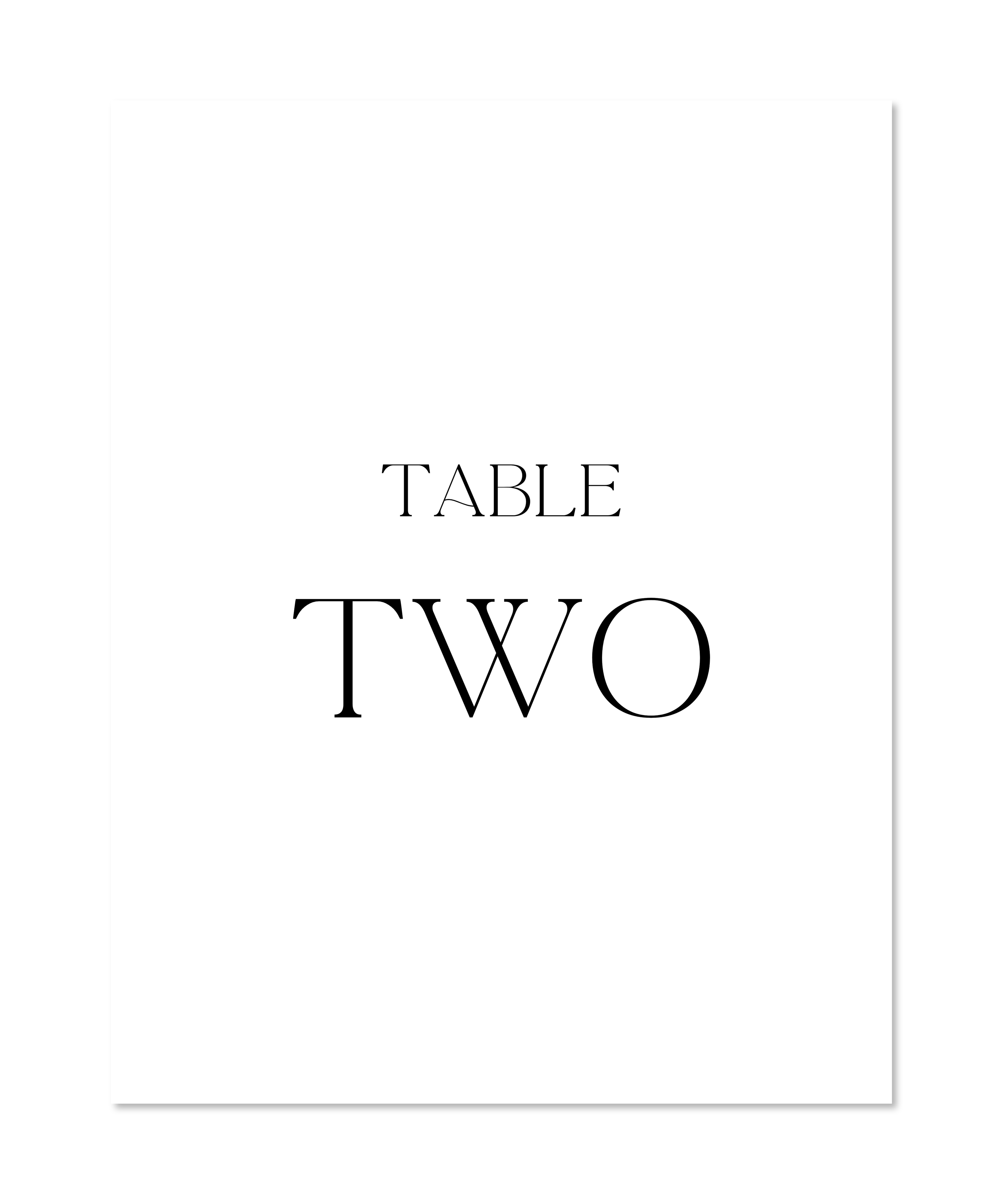 LUXE TABLE NUMBERS
